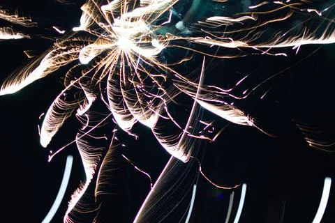 Fire show in the night Foto stock