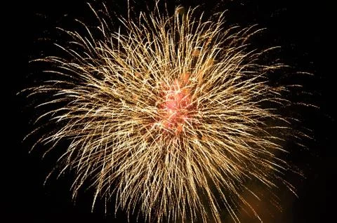 Fire show on the night sky Stock Photos