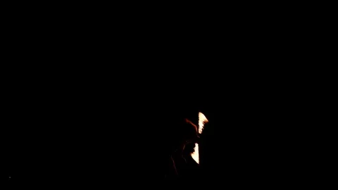 Fire show performance at night on beach at Koh Samui, Thailand. Video stock 89187012