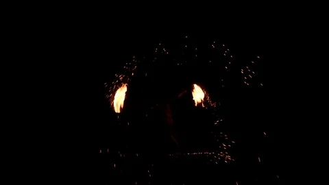 Fire show performance at night on beach at Koh Samui, Thailand. Video stock 89189907