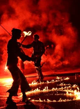 Fire show Stock Photos