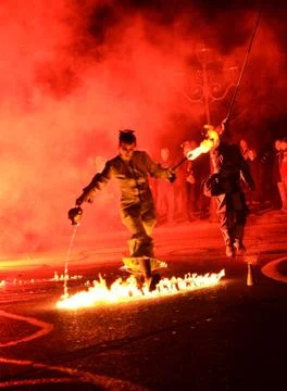 Fire show Stock Photos