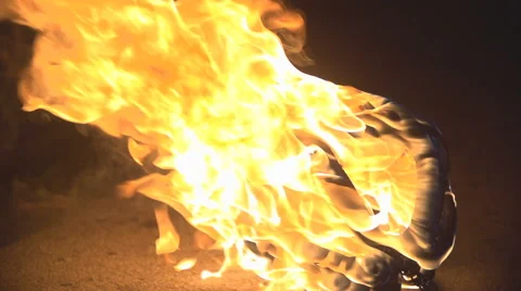 Fire Show Slow motion Vídeo Stock 48017899