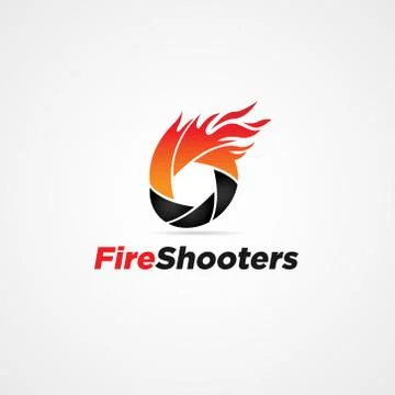 Fire Shutter Logo Symbol Stock Illustration