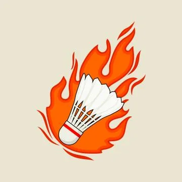 Fire Shuttlecock vector Illustration Stock Illustration