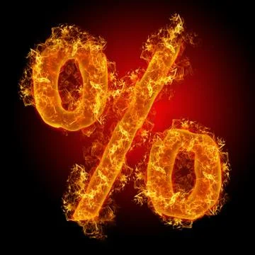 Fire sign Percent Stock Illustration