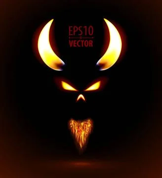 Fire silhouette of devil Fire silhouette of devil. Vector illustration. Co... Stock Photos