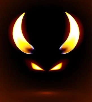 Fire silhouette of the satan Stock Illustration