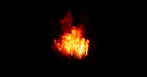 Fire simulation on black background Stock Footage 320007433