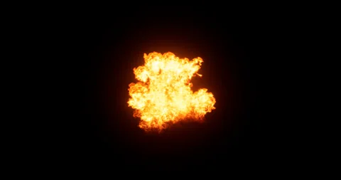 Fire simulation on black background Stock Footage 320007456