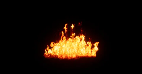 Fire simulation on black background Stock Footage 320007607