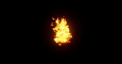 Fire simulation on black background Stock Footage 320008055
