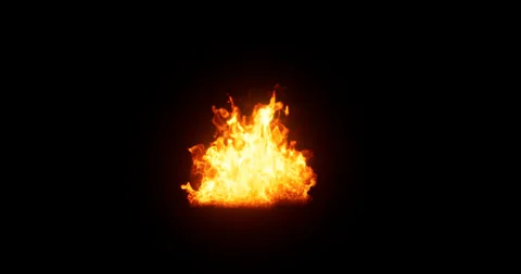Fire simulation on black background Stock Footage 320008497