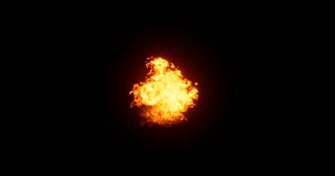 Fire simulation on black background Stock Footage 320008654