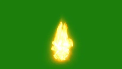 FIRE SIMULATION WITH GREEN BACKGROUND Stock Footage 123144028