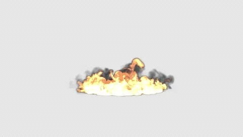 Fire Simulations, Fire explosion, 3d render,  With Alpha Channel Stock Footage 163440220