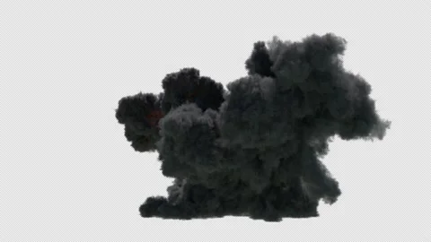 Fire Simulations, Fire explosion, 3d render,  With Alpha Channel Stock Footage 163442815