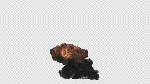 Fire Simulations, Fire explosion, 3d render,  With Alpha Channel Stock Footage 163916463