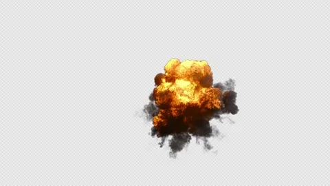 Fire Simulations, Fire explosion, 3d render,  With Alpha Channel Stock Footage 289464963