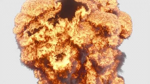 Fire Simulations, Fire explosion, 3d render,  With Alpha Channel Stock Footage 294709778