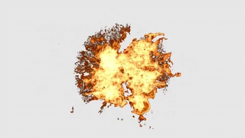 Fire Simulations, Fire explosion, 3d render,  With Alpha Channel Stock Footage 303504706