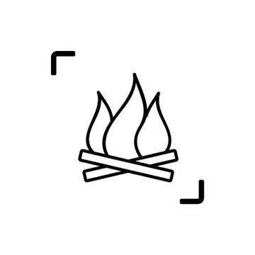 Fire. Single thinline icon.  illustration. Stock Illustration