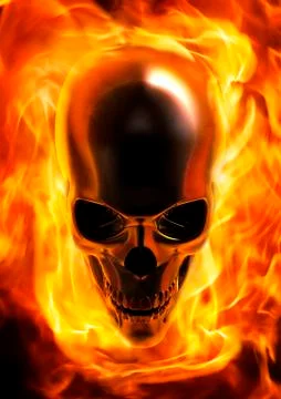 Fire skull Illustrazione stock