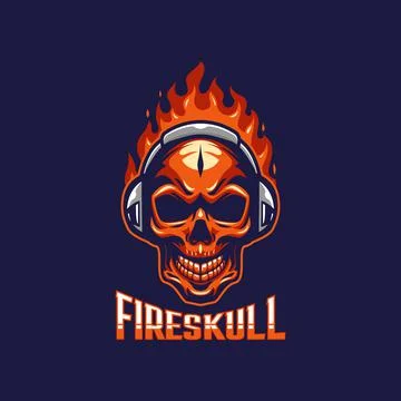 FIRE SKULL Stock Illustration