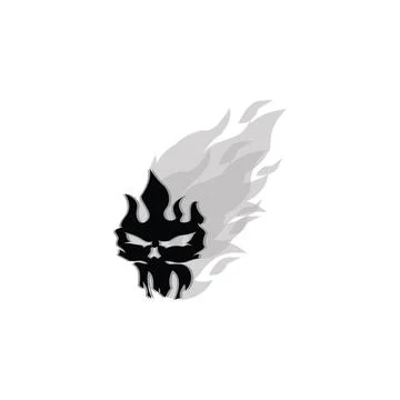 Fire Skull Logo Stock Illustration