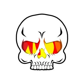Fire Skull. Skeleton head on fire. Vector illustration 스톡 일러스트