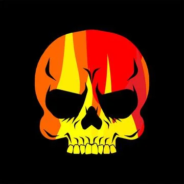 Fire Skull. Skeleton head on fire. Vector illustration Stockillustratie