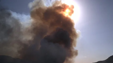 Fire in the sky blocks out the sun HD 스톡 동영상 39807921