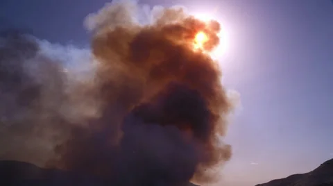 Fire in the sky blocks out the sun 4K Video stock 39841410