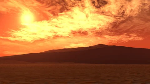 Fire sky over desert Stock Footage 952680