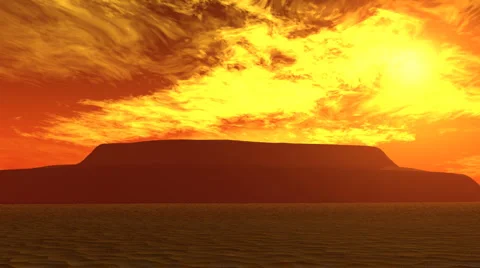 Fire sky over desert - mesa Video stock 952715
