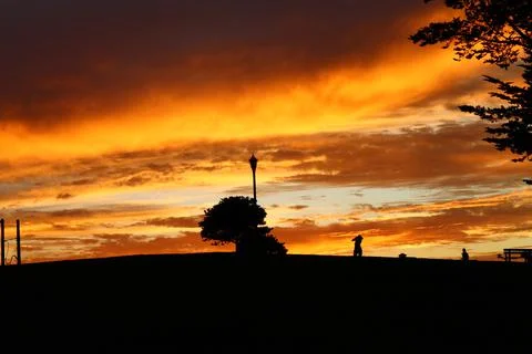 The fire in the sky Stock Photos