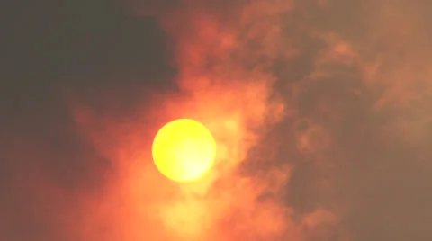 Fire in the Sky Sun and Smoke Video stock 37788059