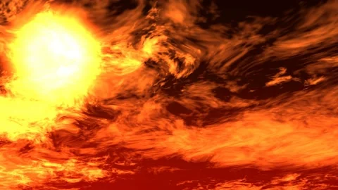 Fire sky sun left Video stock 138408265