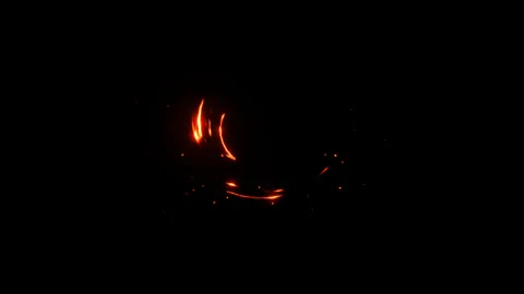 Fire slash effect on black background Stock Footage 318428265