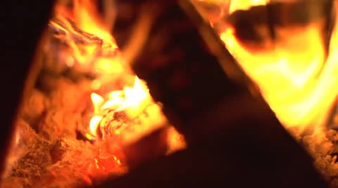 Fire in slow motion (200fps) campfire Stock-Footage 23652273