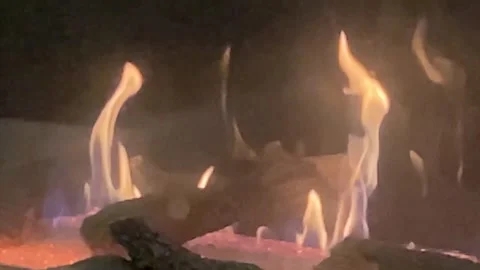 Fire slow motion flames reach and dance upward Video stock 264115101
