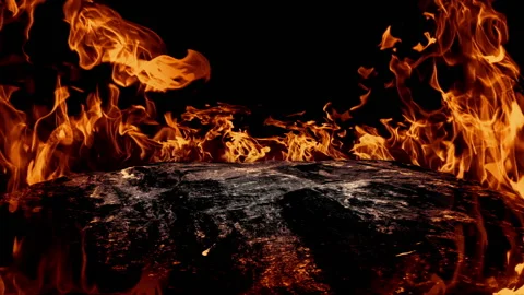 Fire in slow motion isolated Stock Footage 93687473
