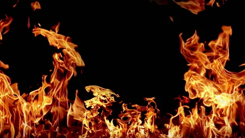 Fire in slow motion seamless loop Stock Footage 92352985