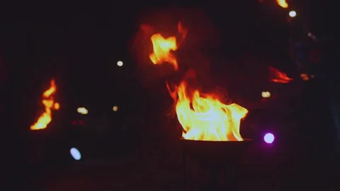 Fire in slow motion, shooting fire in slow motion Stock Footage 252563778