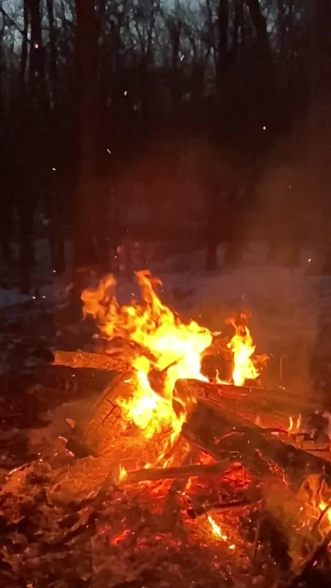 Fire slow motion vertical with swirl of sparks Stock Footage 263843557