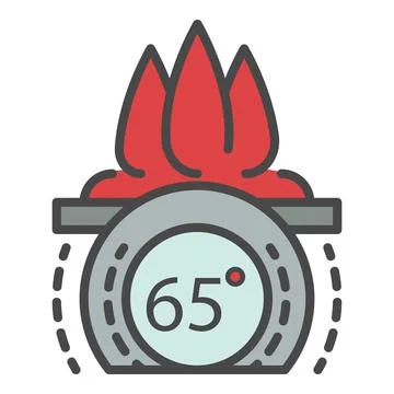 Fire smart control icon color outline vector Stock Illustration