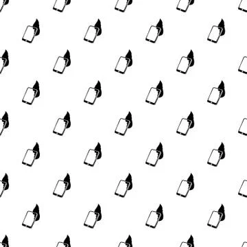 Fire smartphone pattern vector seamless Stock Illustration