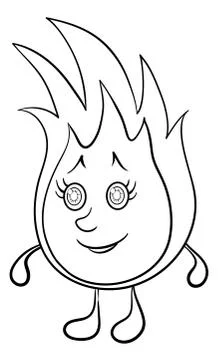 Fire smiley, contours Stock Illustration