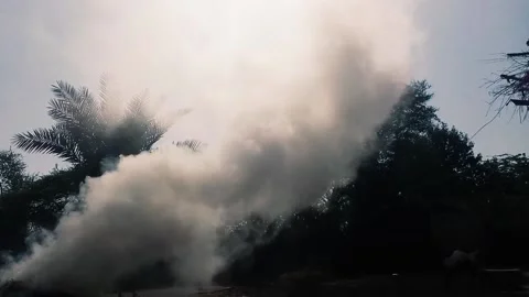 Fire smock in asia Stock Footage 170531682
