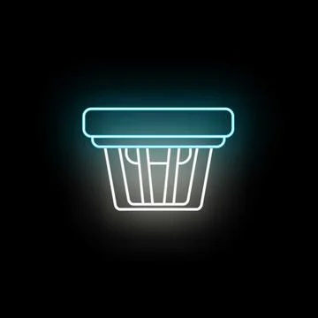 Fire smoke alarm detection system neon icon Stock Illustration